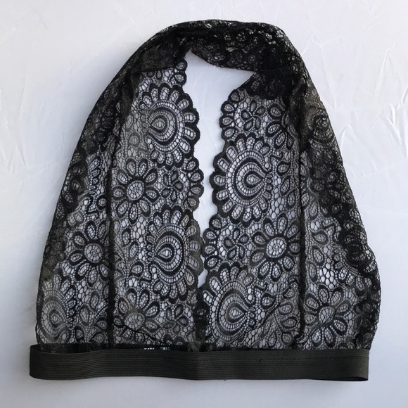 New! Black Lace Halter Bralette - Picture 3 of 8